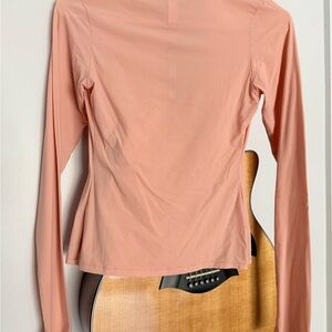 SKIMS Long-Sleeve Scoop Neck Top in Dusty Coral
